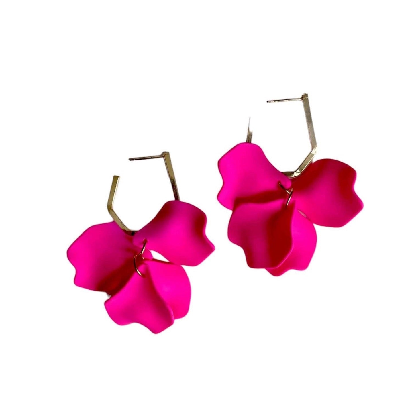 Juni Ceries Pink Dangle Petal Earrings