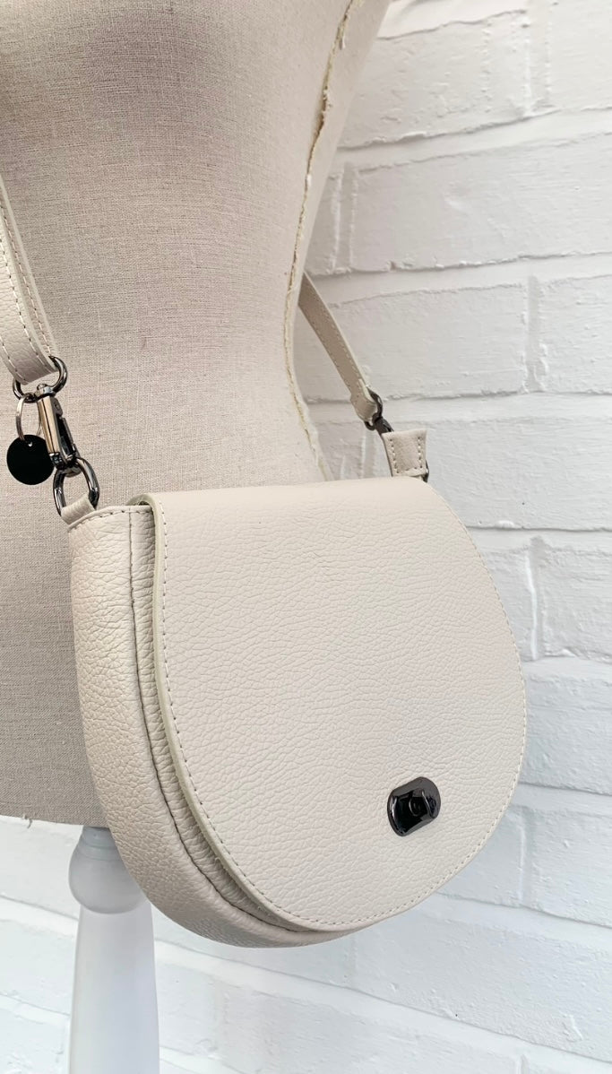 Cream Leather Satchel Bag STUDIO TEW
