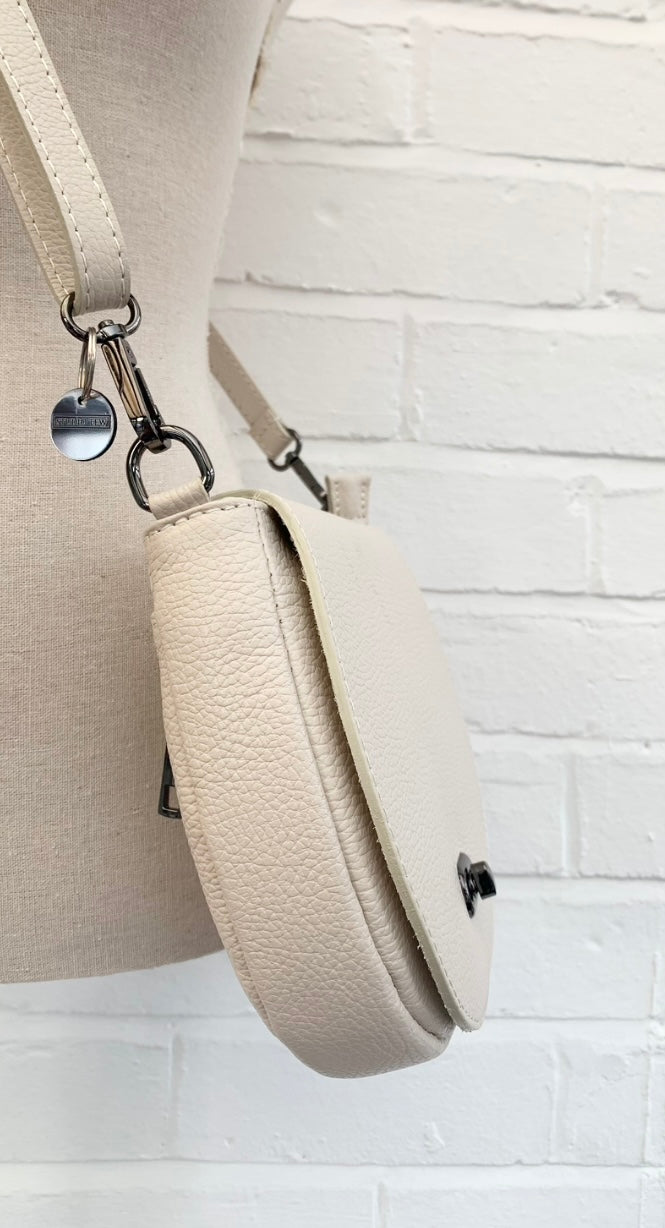 Cream Leather Satchel Bag STUDIO TEW