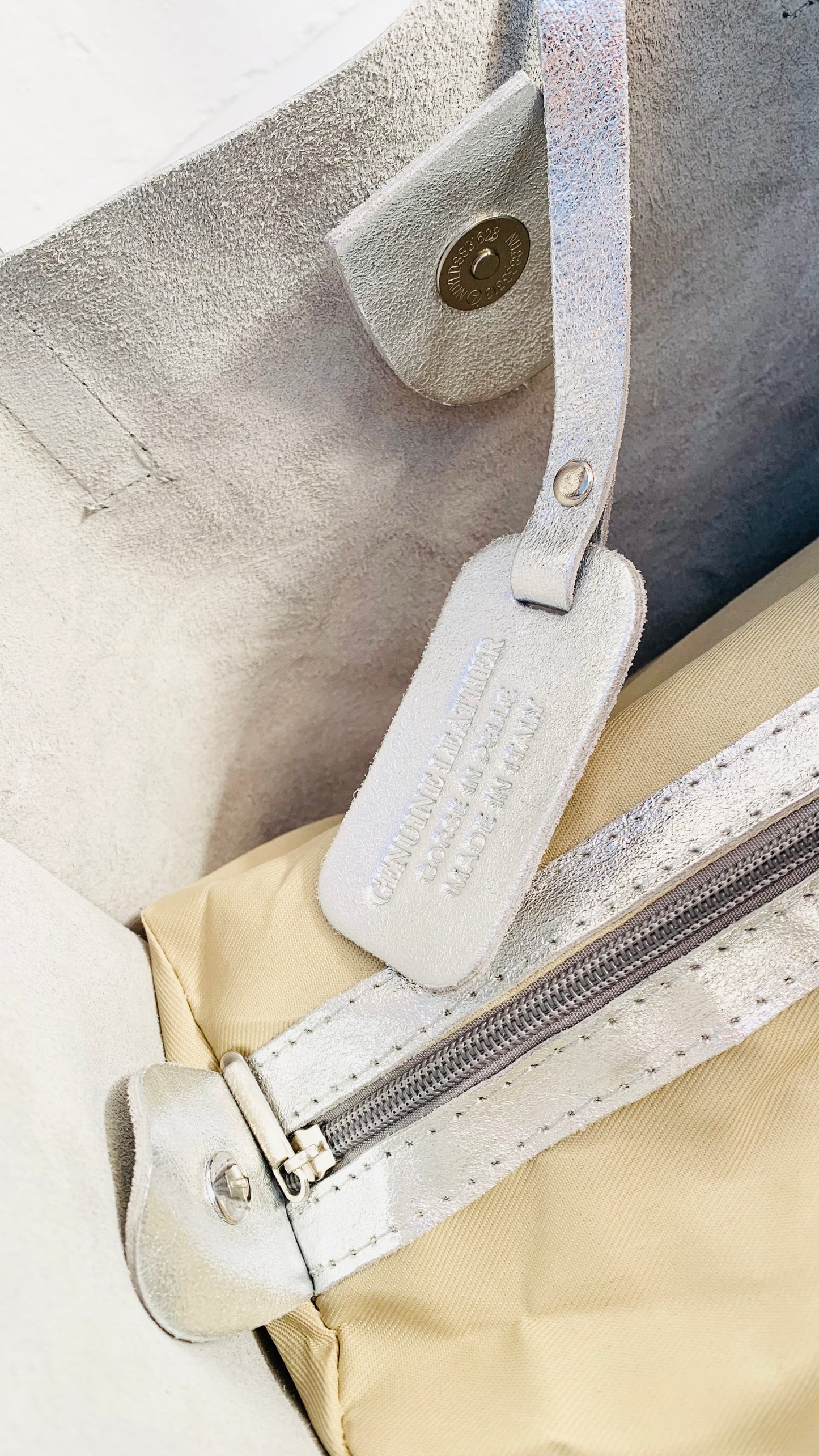 Metallic Leather Tote Bag - Kim STUDIO TEW