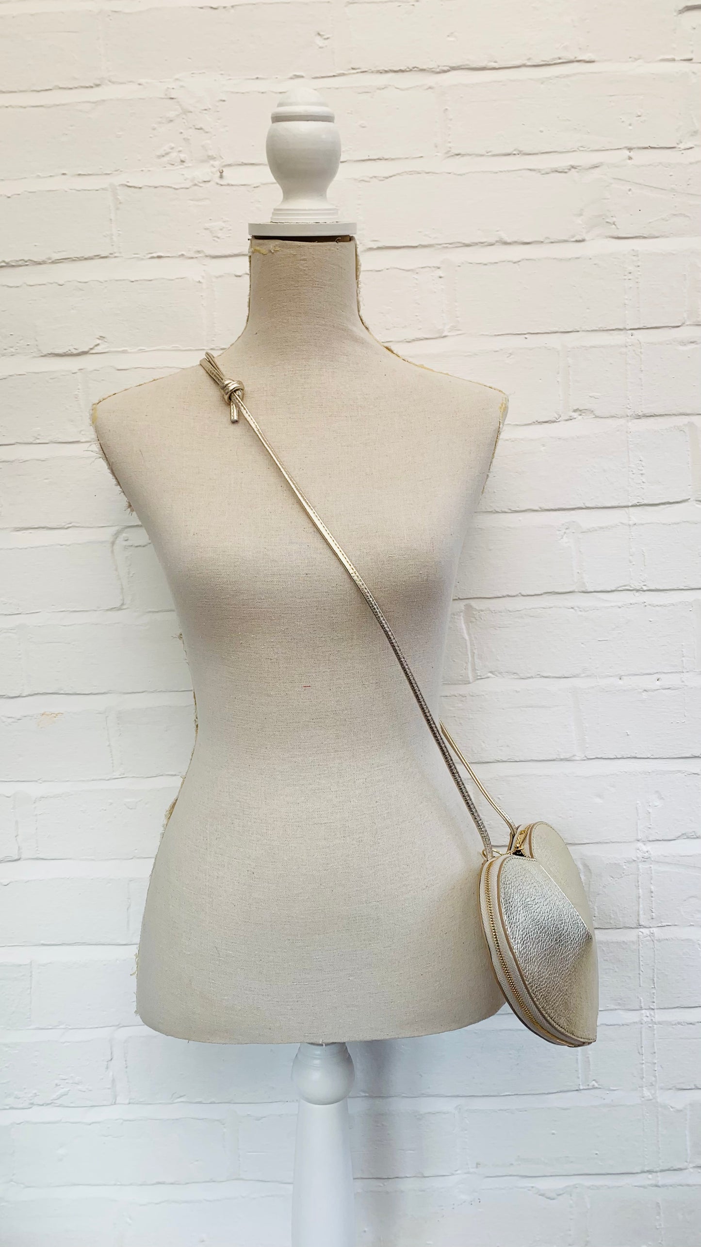 Gold Love Heart Leather Bag - Amour STUDIO TEW