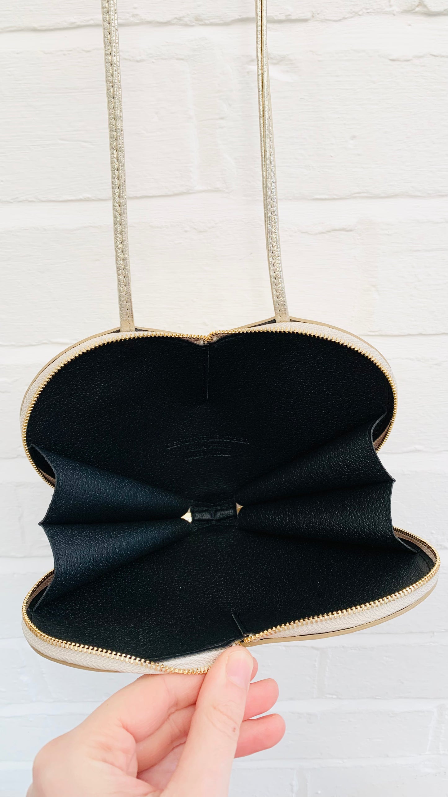 Gold Love Heart Leather Bag - Amour STUDIO TEW