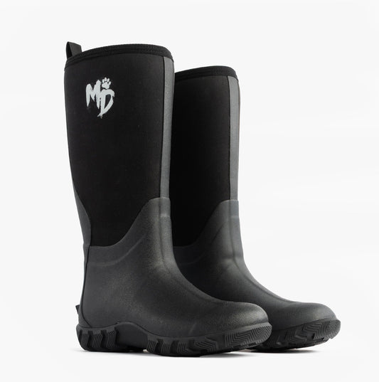 Mud Dogs RUTLAND TALL Neoprene Wellies Black