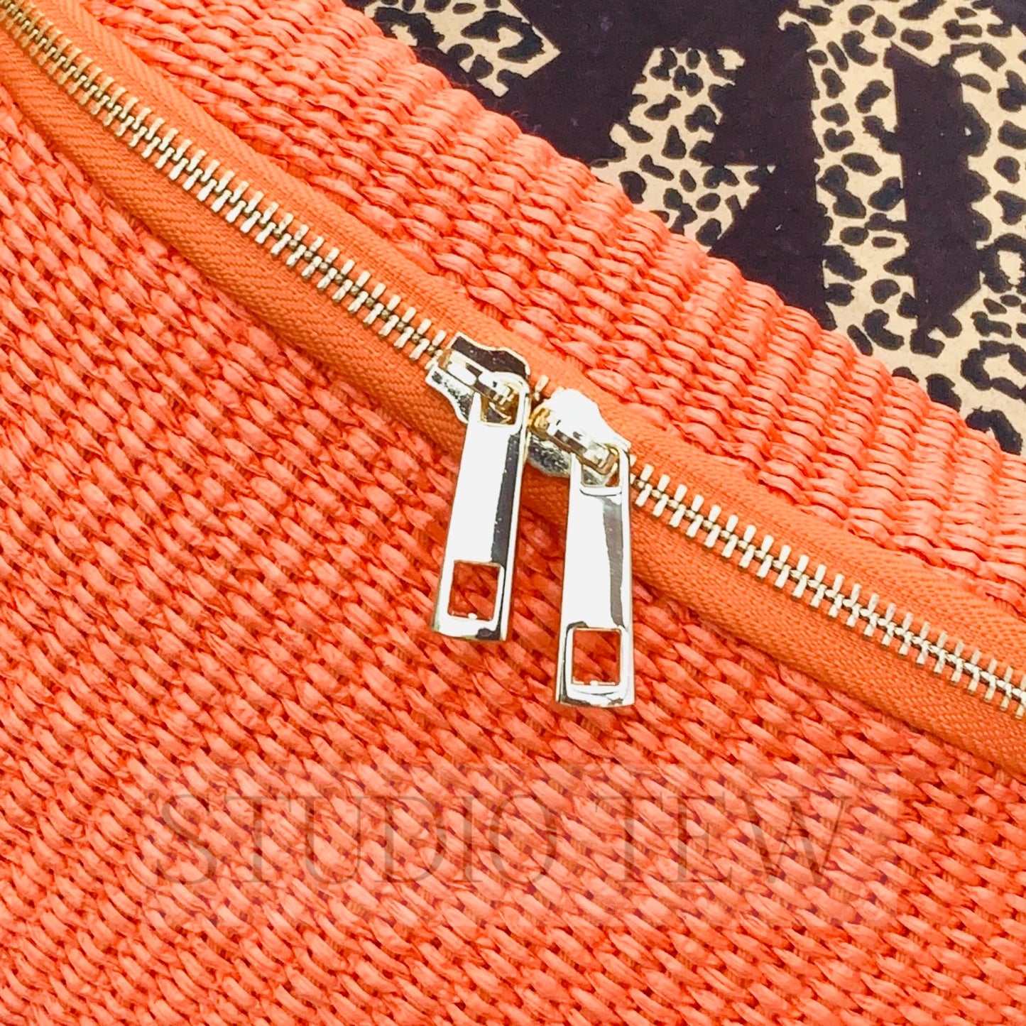 Orange Straw Bum Bag - Rosie
