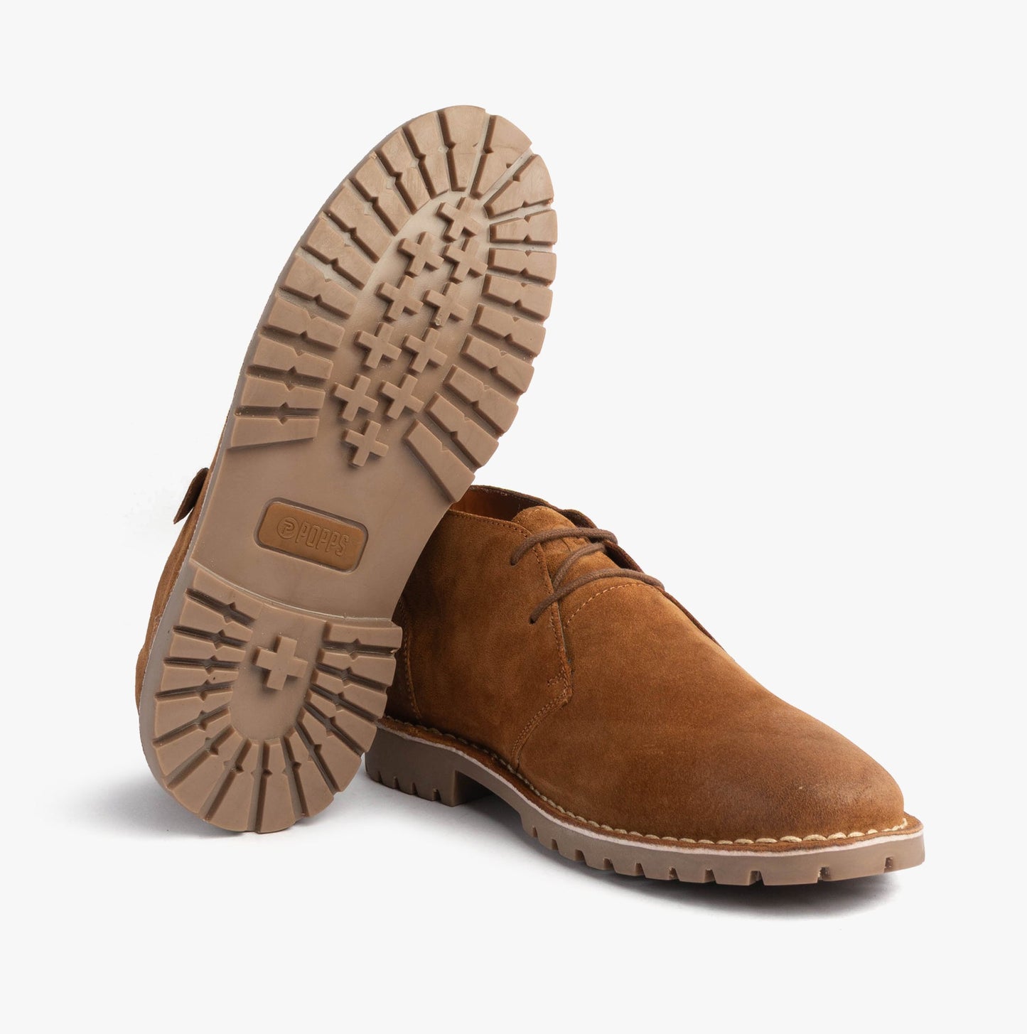 Popps COOPER Mens Desert Boots Cognac