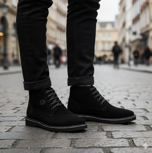 Popps RANGER Mens Desert Boots Black