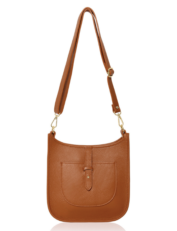 Tan Leather Crossbody Bag - Meka STUDIO TEW