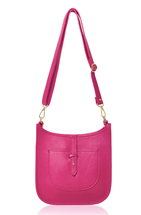 Fuchsia Leather Crossbody Bag - Meka STUDIO TEW