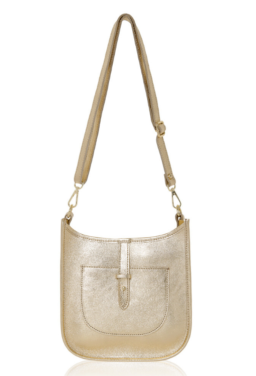 Gold Leather Crossbody Bag - Meka STUDIO TEW