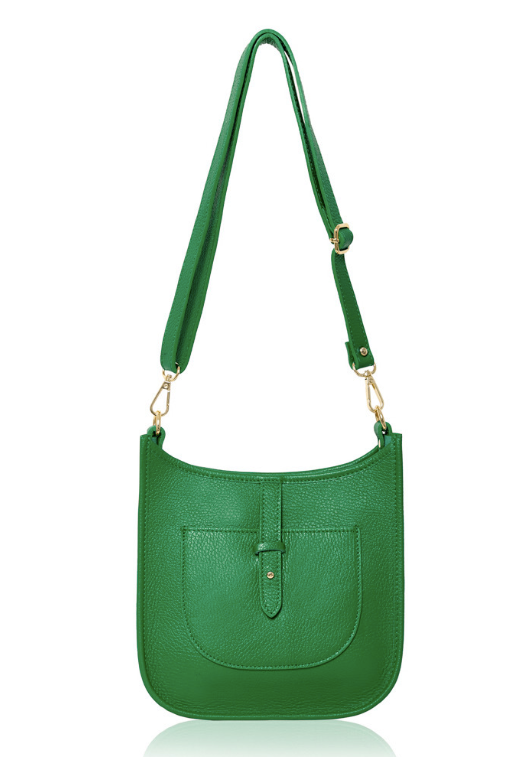 Green Leather Crossbody Bag - Meka STUDIO TEW