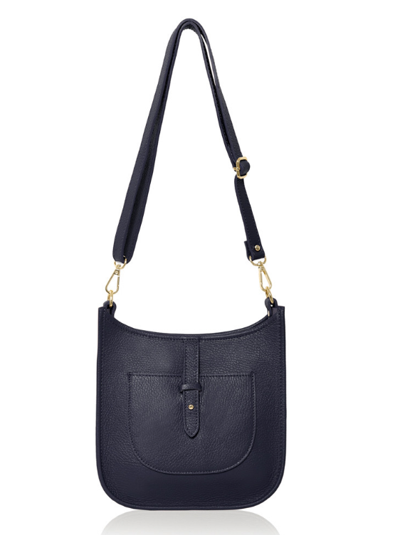 Navy Leather Crossbody Bag - Meka STUDIO TEW