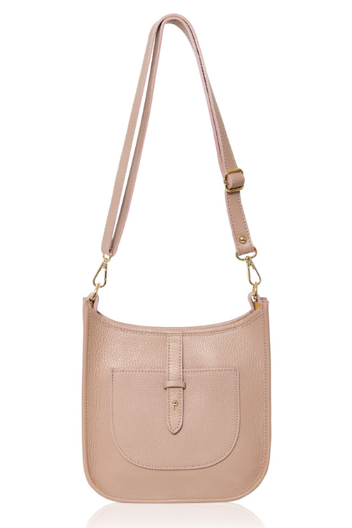 Light Pink Leather Crossbody Bag - Meka STUDIO TEW