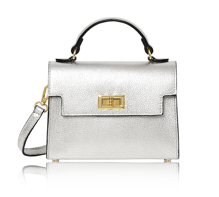 Silver Leather Classic Bag - Mindy STUDIO TEW