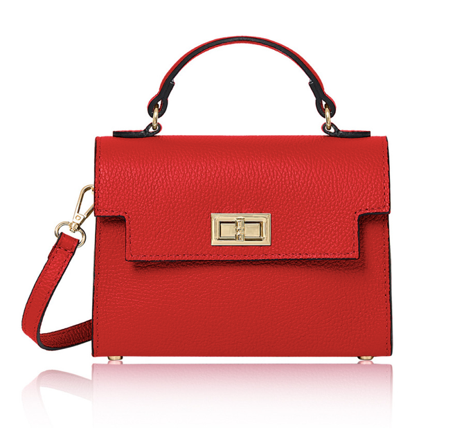 Red Leather Classic Bag - Mindy STUDIO TEW