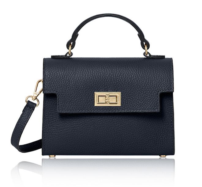 Navy Leather Classic Bag - Mindy STUDIO TEW