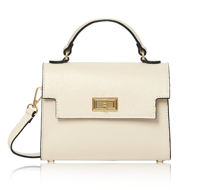 Cream Leather Classic Bag - Mindy STUDIO TEW