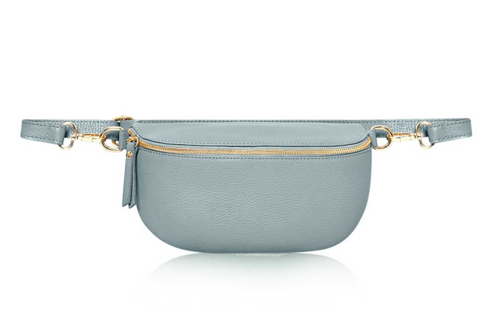 Duck Egg Blue Large Leather Sling Bag - Felicity STUDIO TEW