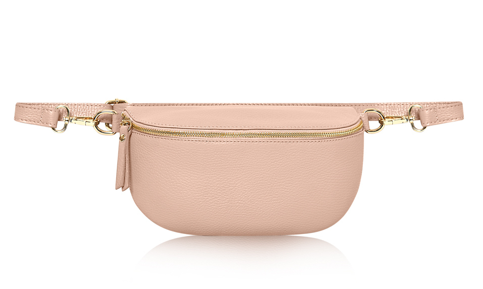 Pale Pink Large Leather Sling Bag - Felicity STUDIO TEW