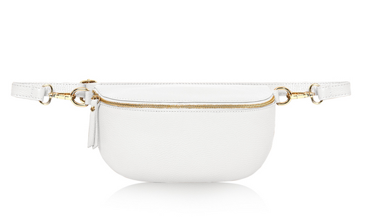 White Large Leather Sling Bag - Felicity STUDIO TEW