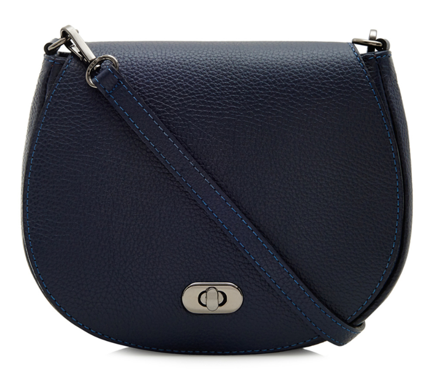 Navy Leather Satchel Bag STUDIO TEW