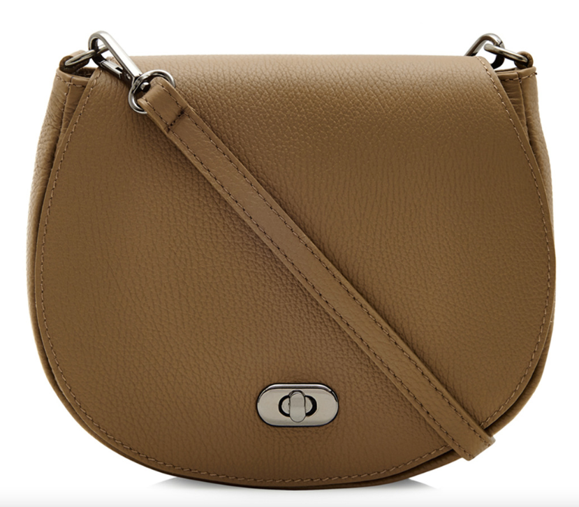 Dark Taupe Leather Satchel Bag STUDIO TEW
