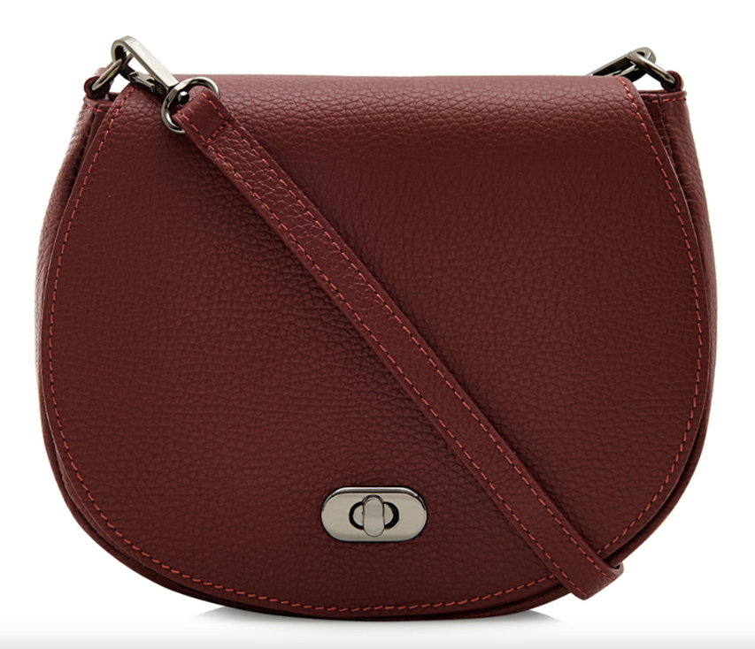 Dark Red Leather Satchel Bag STUDIO TEW
