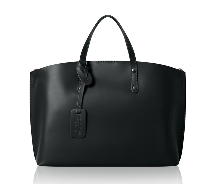 Black Large Leather Bag - Connie STUDIO TEW