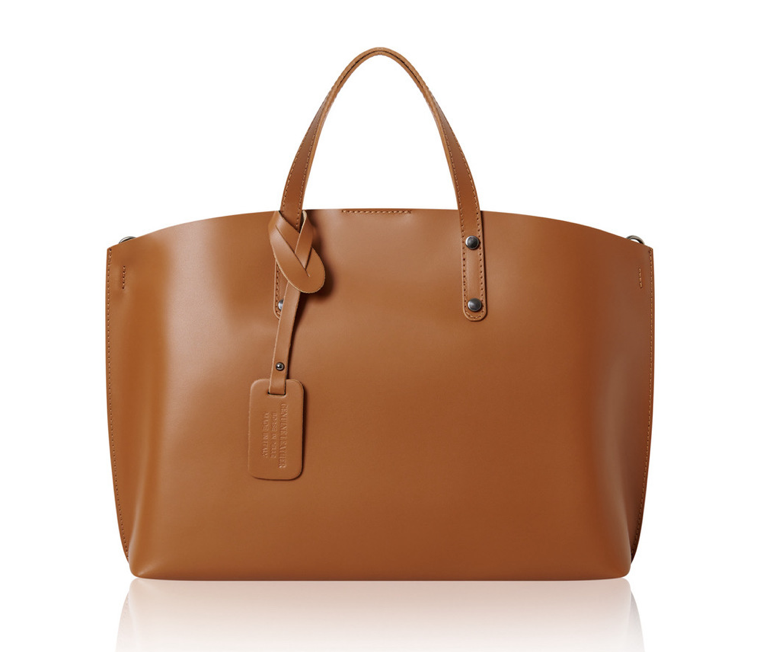 Tan Large Leather Bag - Connie STUDIO TEW