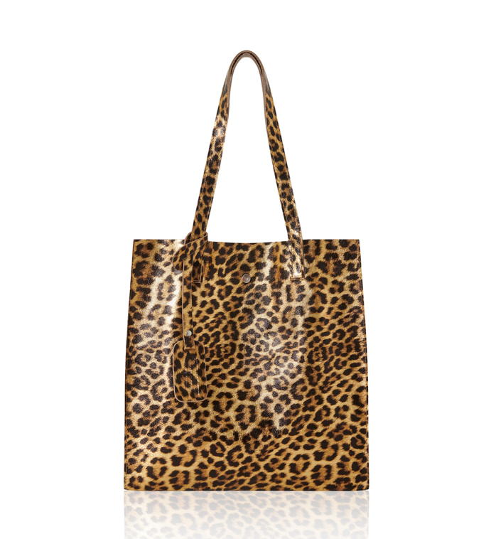 Leopard Print Leather Tote Bag - Wilma STUDIO TEW