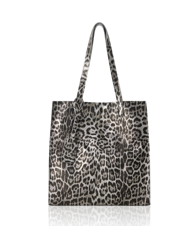 Leopard Print Leather Tote Bag - Wilma STUDIO TEW