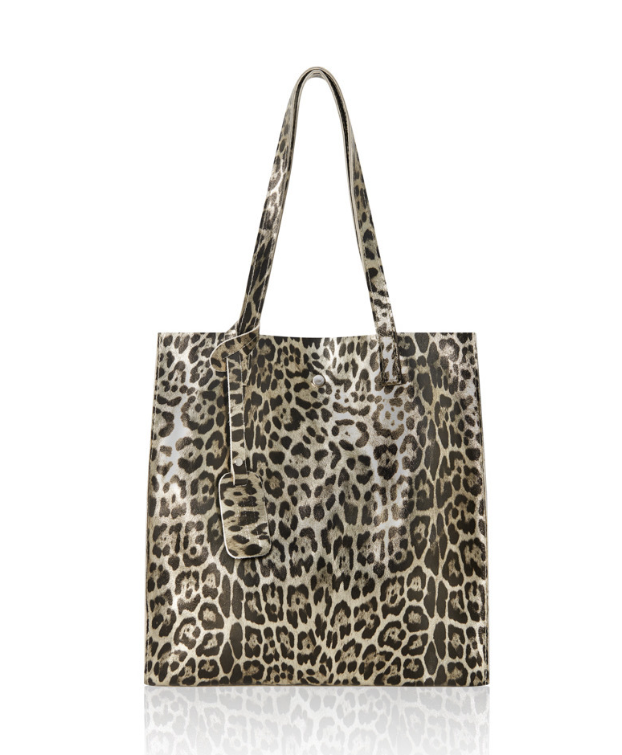 Leopard Print Leather Tote Bag - Wilma STUDIO TEW