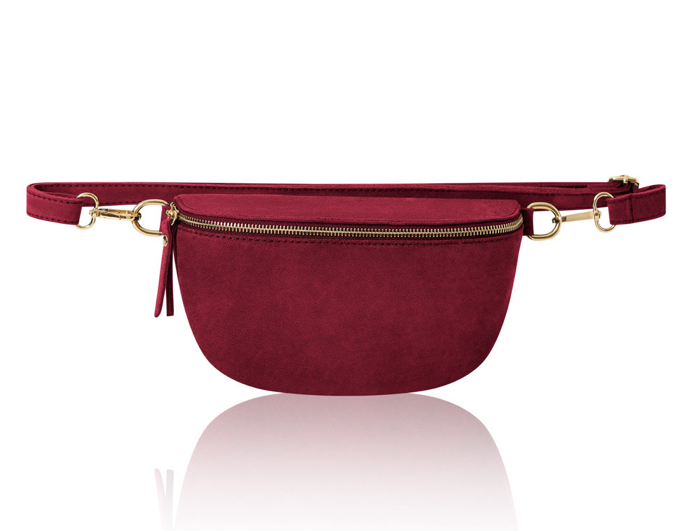 Dark Red Suede Bum Bag - Bonnie STUDIO TEW