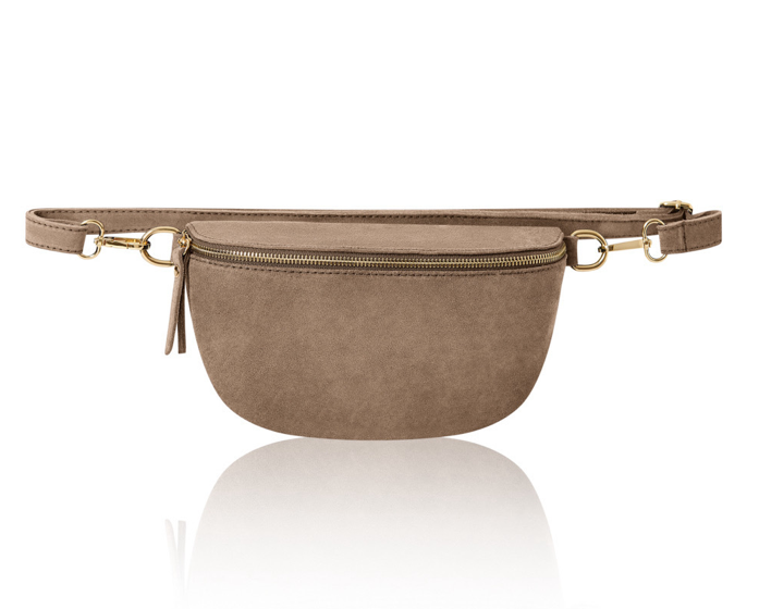 Taupe Suede Bum Bag - Bonnie STUDIO TEW