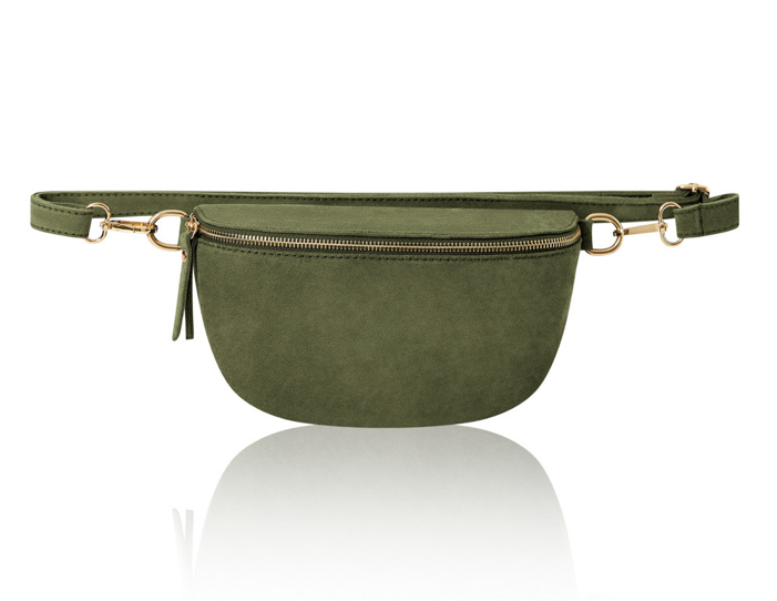 Olive Green Suede Bum Bag - Bonnie STUDIO TEW