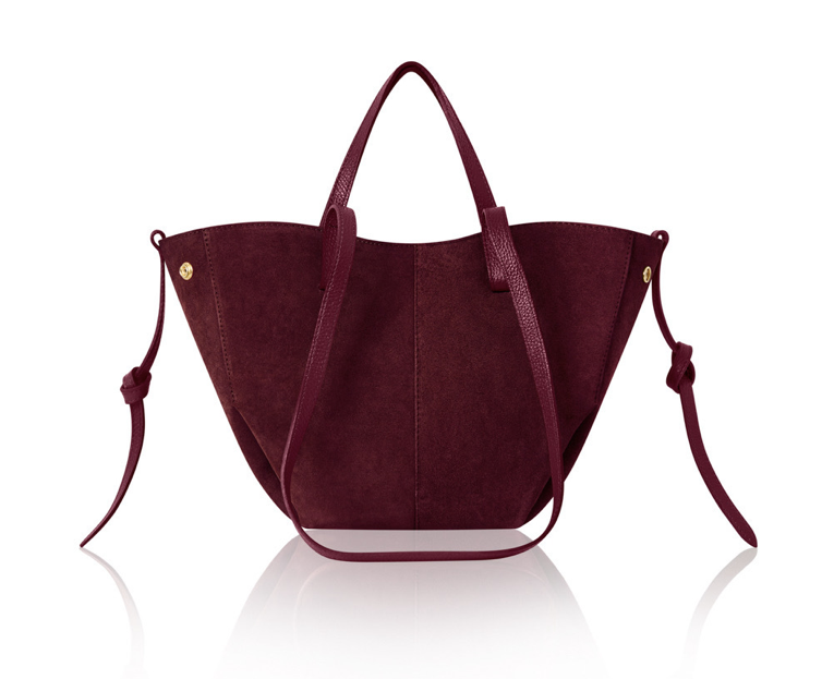 Red Plum Suede Shoulder Bag - Diana STUDIO TEW