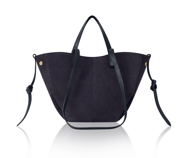 Navy Suede Shoulder Bag - Diana STUDIO TEW