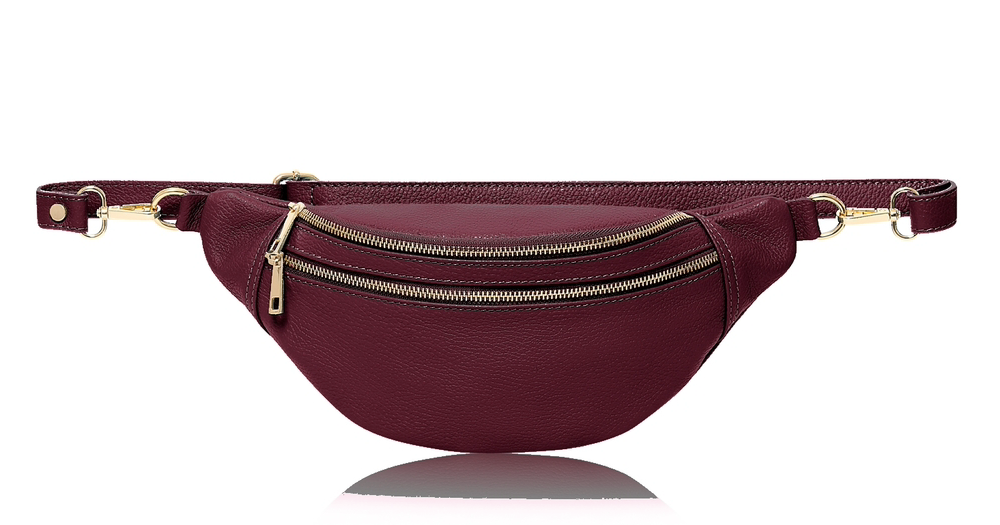Burgundy Leather Bag - Cecilia STUDIO TEW