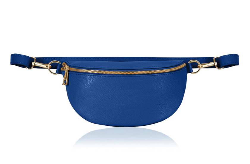 Royal Blue Leather Bum Bag - Aurora STUDIO TEW
