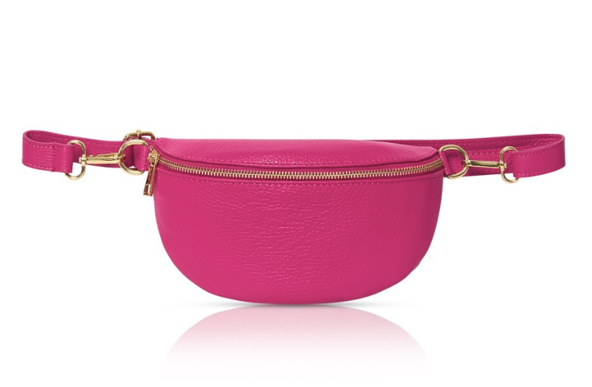 Fuchsia Leather Bum Bag - Aurora STUDIO TEW