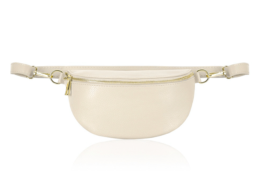 Cream Leather Bum Bag - Aurora STUDIO TEW