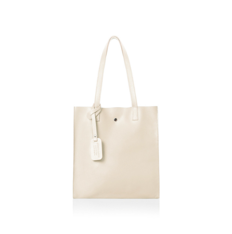 Cream Leather Tote Bag - Arya STUDIO TEW