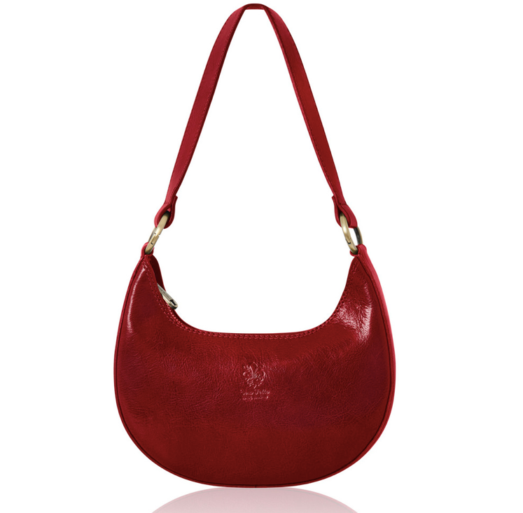 Red Half Moon Leather Shoulder Bag - Bridget XL STUDIO TEW