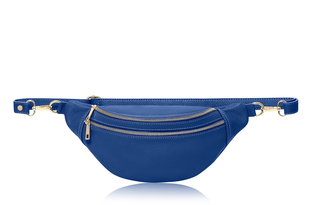 Royal Blue Leather Bag - Cecilia STUDIO TEW