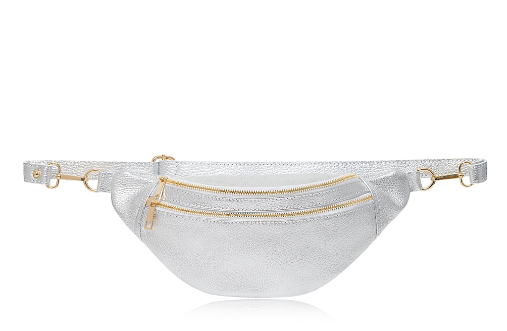 Silver Leather Bag - Cecilia STUDIO TEW