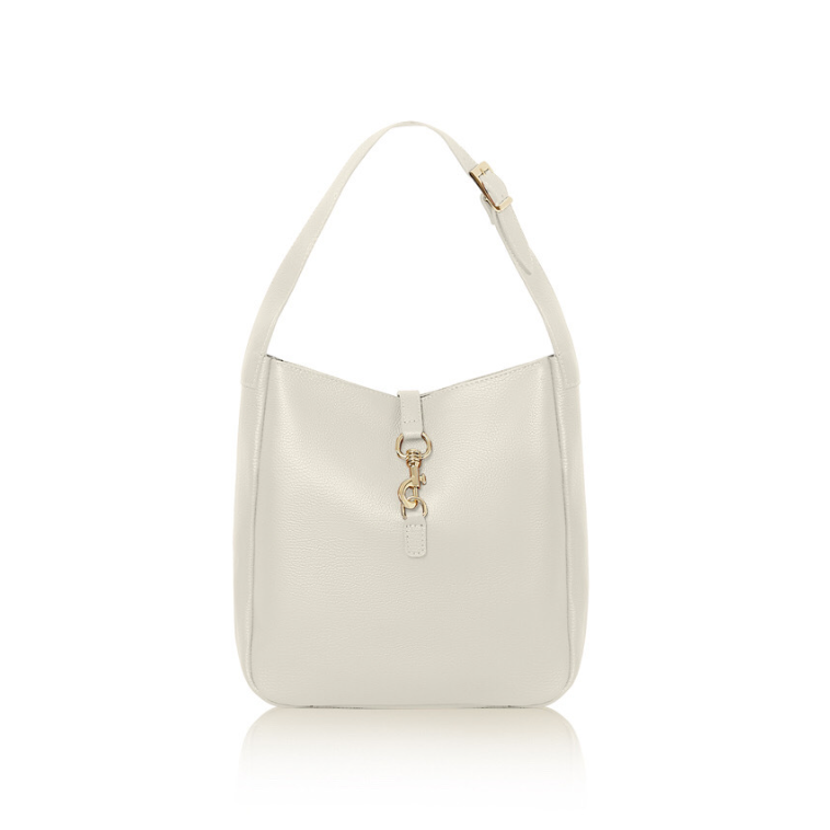 Cream Leather Shoulder Bag - Bodhi STUDIO TEW