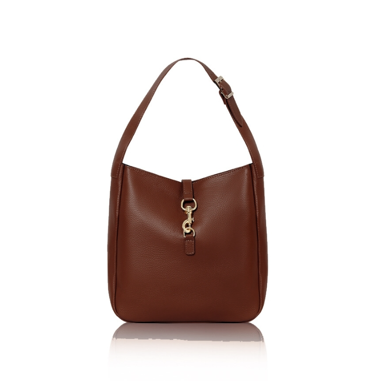 Warm Brown Leather Shoulder Bag - Bodhi STUDIO TEW
