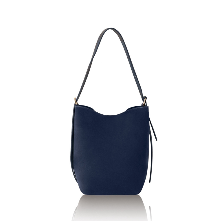 Navy suede bucket bag - Clancy STUDIO TEW