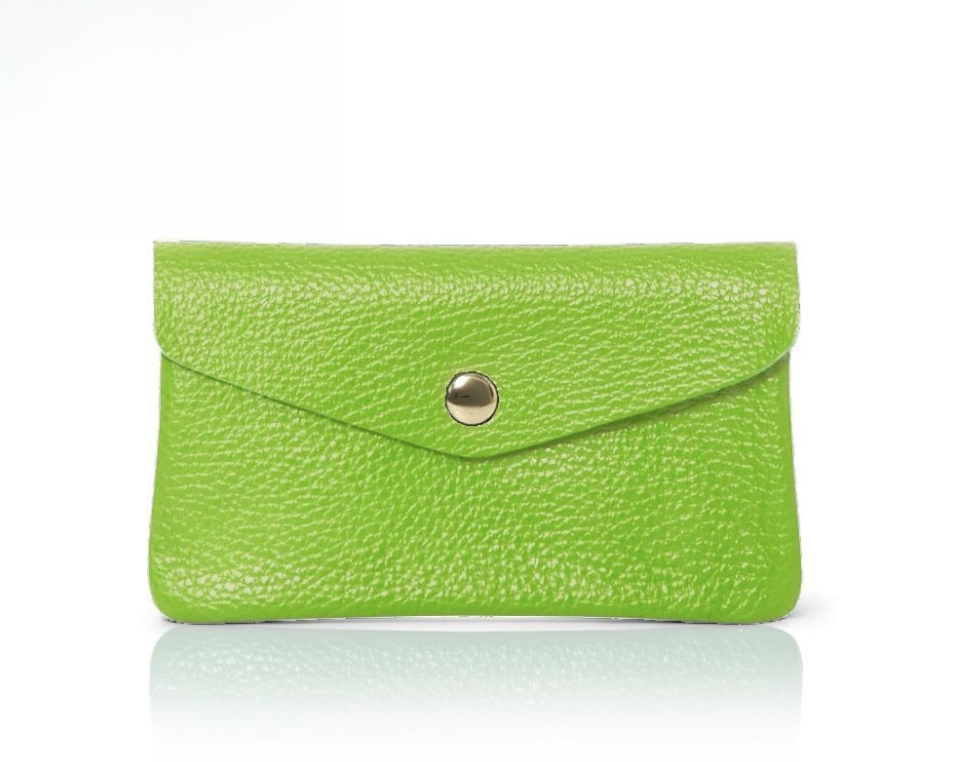 Lime Green Leather Purse - Medium STUDIO TEW
