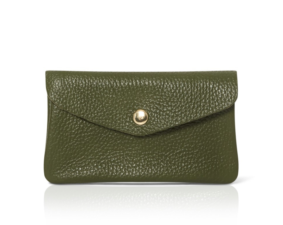 Olive Green Leather Purse - Medium STUDIO TEW