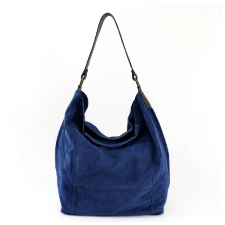 Blue Suede Shoulder Bag - Twiggy STUDIO TEW
